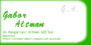 gabor altman business card